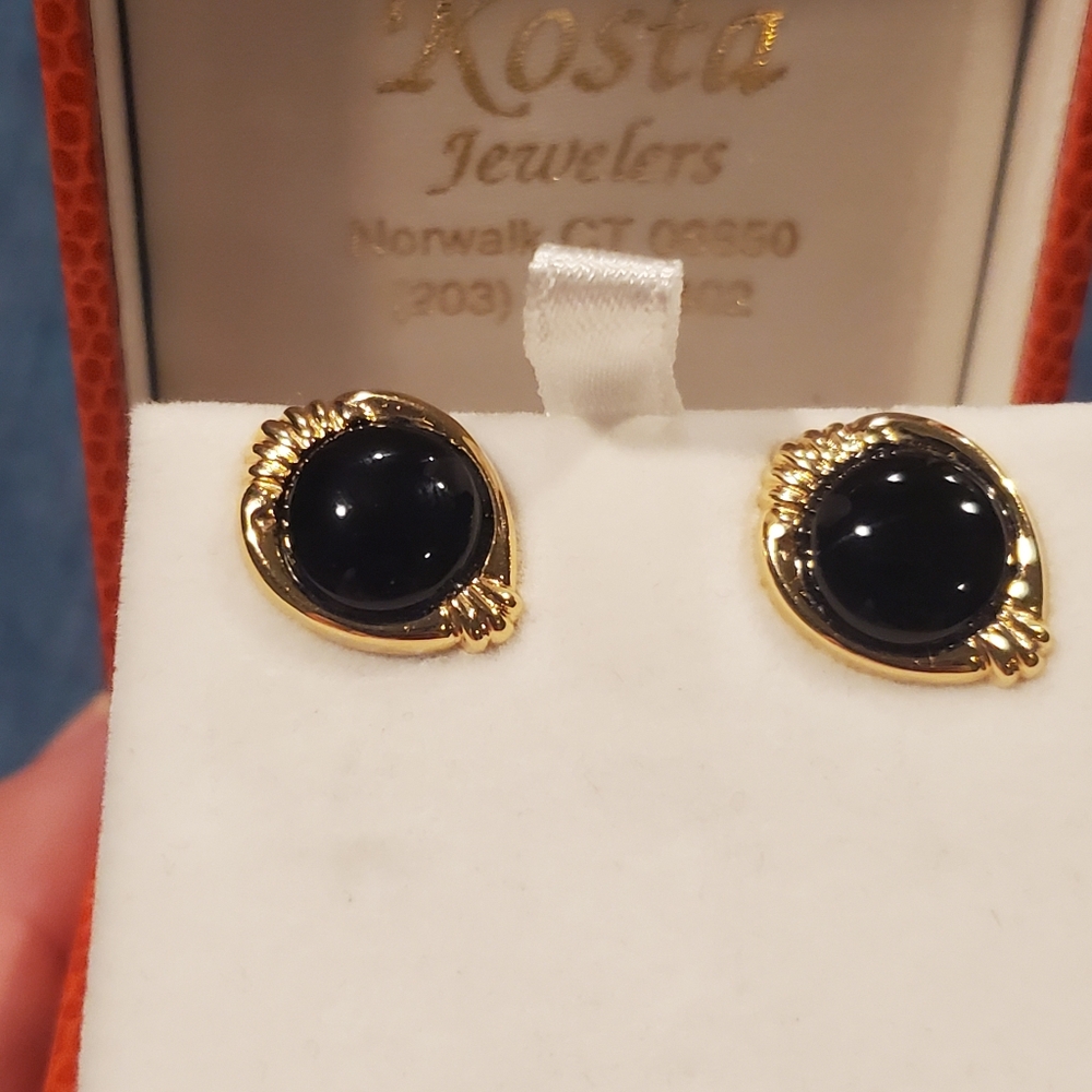 14kt/Onyx Earrings